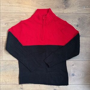 Sezzit Boys' Red & Black Colorblock 1/4 Zip Sweater - Size M (10/12)